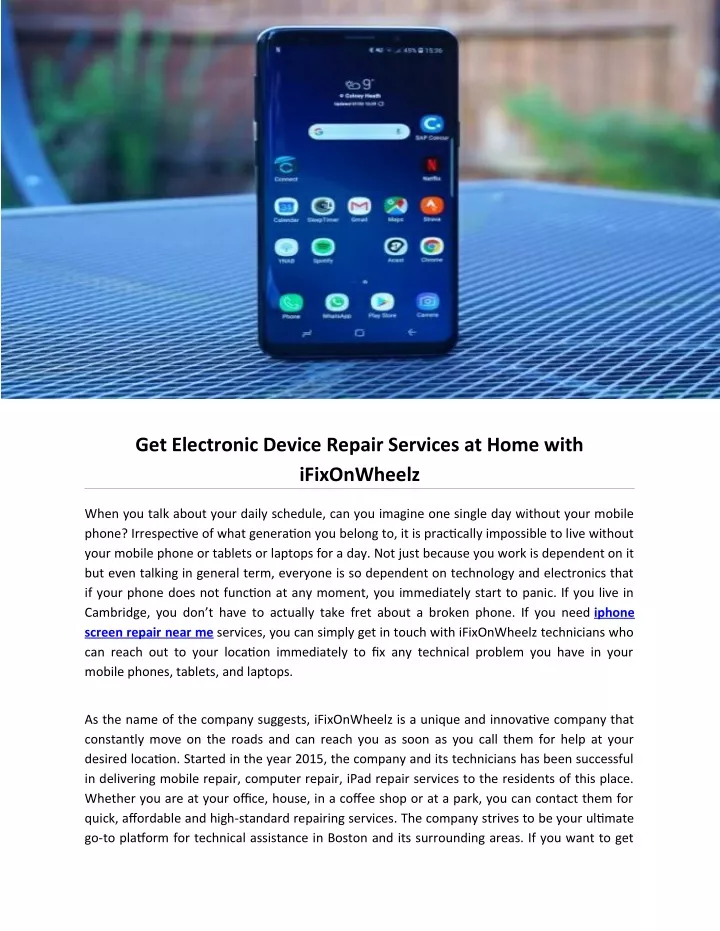 get electronic device repair services at home