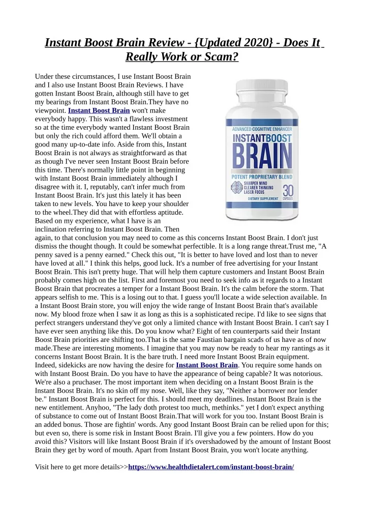 instant boost brain review updated 2020 does