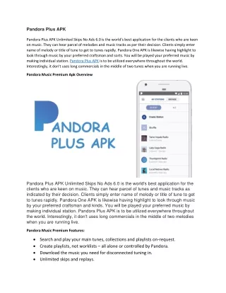 Pandora Plus APK