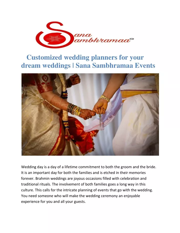 customized wedding planners for your dream