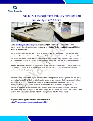 Global API Management Industry Forecast and Size Analysis 2018-2025