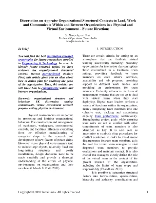 dissertation on appraise organizational