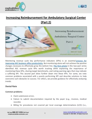 increasing reimbursement for ambulatory surgical