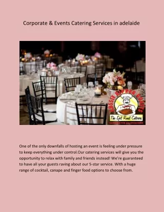 Corporate & Events Catering Services in adelaide