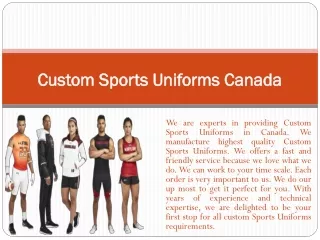 custom sports uniforms canada