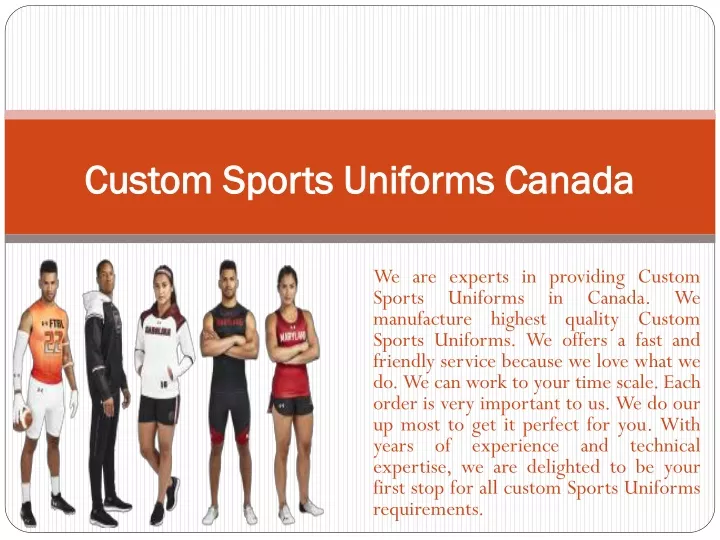 custom sports uniforms canada