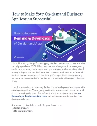 how to make your on demand business application