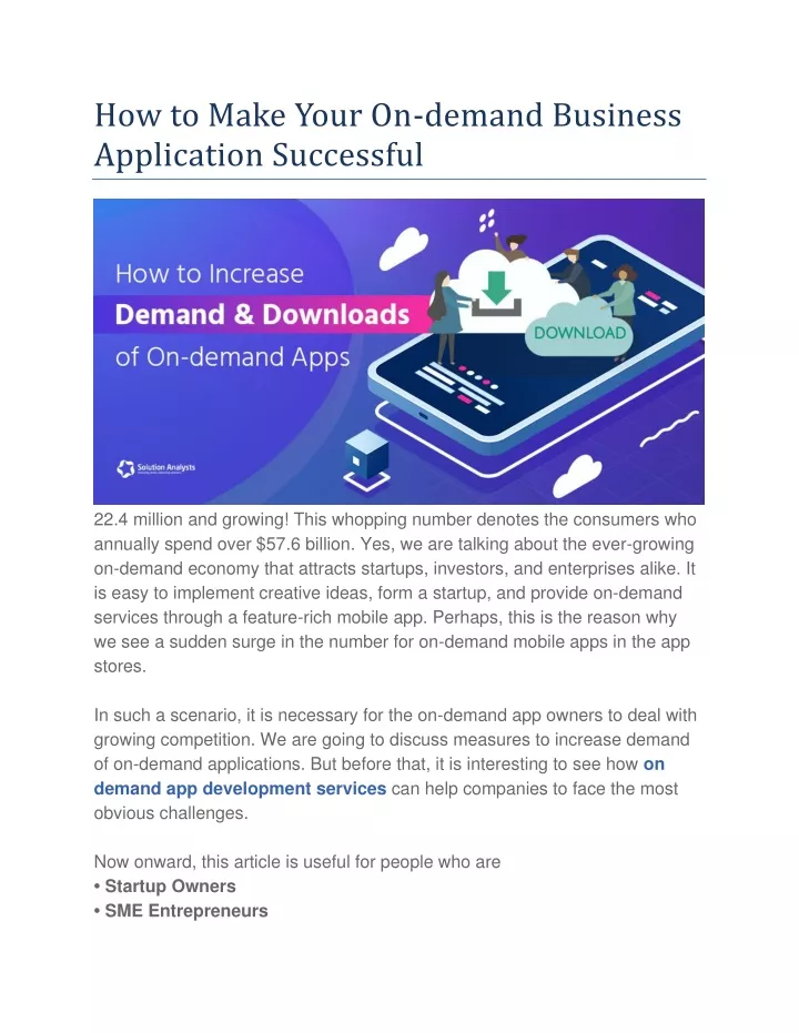 how to make your on demand business application