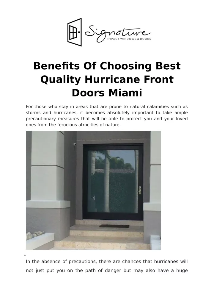 benefits of choosing best quality hurricane front