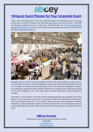 hiring an event planner for your corporate event