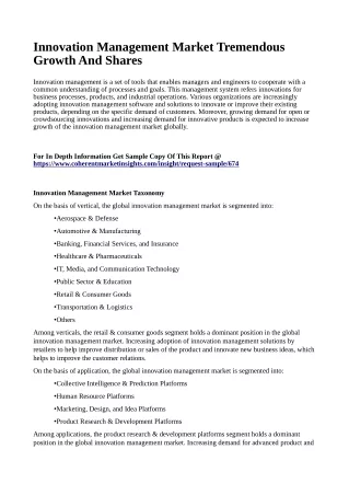 innovation management market tremendous growth