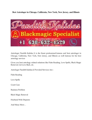 Best Astrologer in Chicago, California, New York, New Jersey, and Illinois