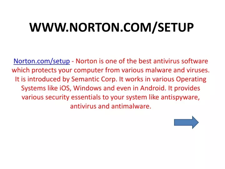 www norton com setup
