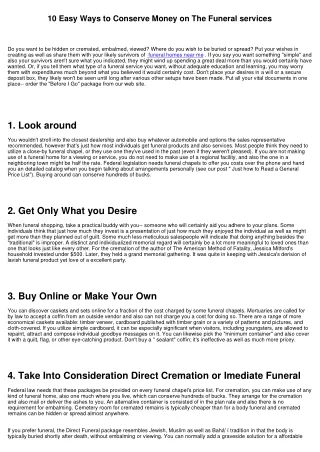 10 Easy Ways to Save Money on The Funerals