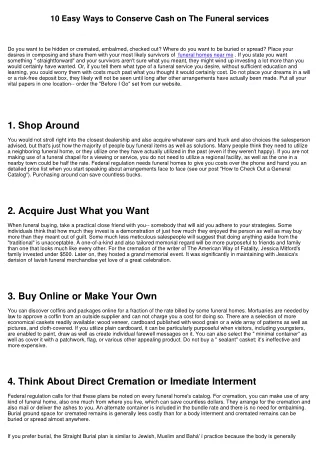 10 easy ways to conserve cash on the funeral