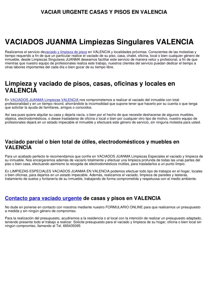 vaciar urgente casas y pisos en valencia