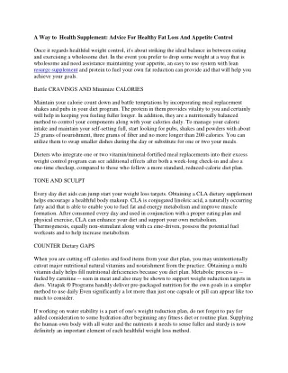 a way to health supplement advice for healthy