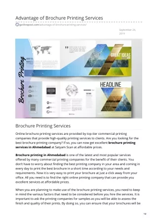 advantage of brochure printing services