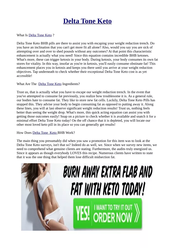 delta tone keto