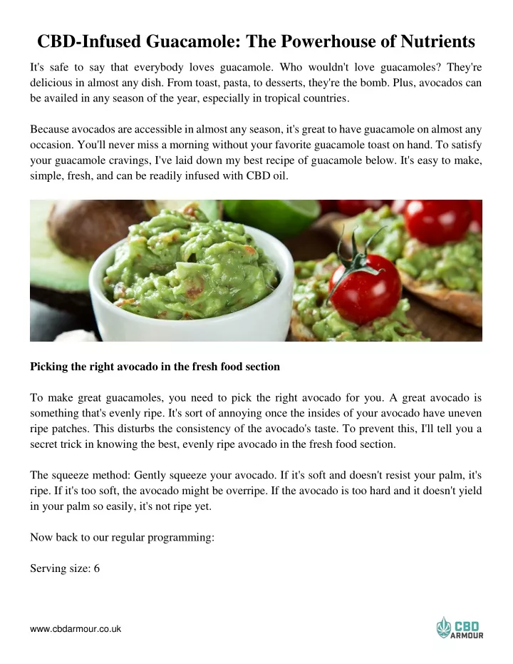 cbd infused guacamole the powerhouse of nutrients