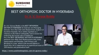 Best Orthopedic Doctor in Hyderabad |Best Ortho Specialists| Sunshine Hospitals