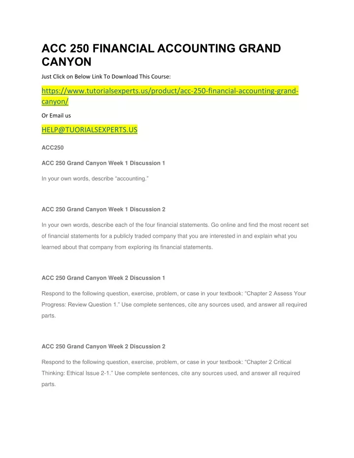 acc 250 financial accounting grand canyon