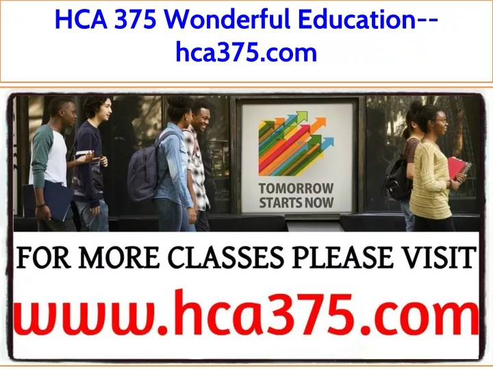hca 375 wonderful education hca375 com
