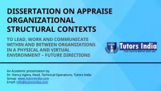 dissertation on appraise organizational structural contexts