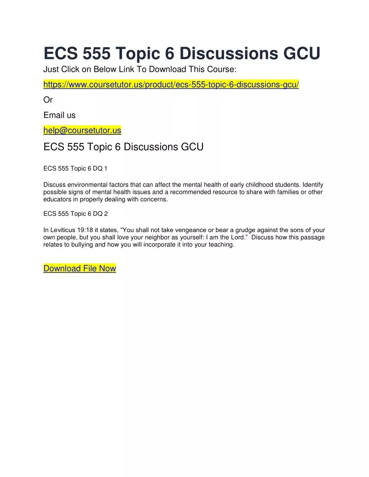 ecs 555 topic 6 discussions gcu just click