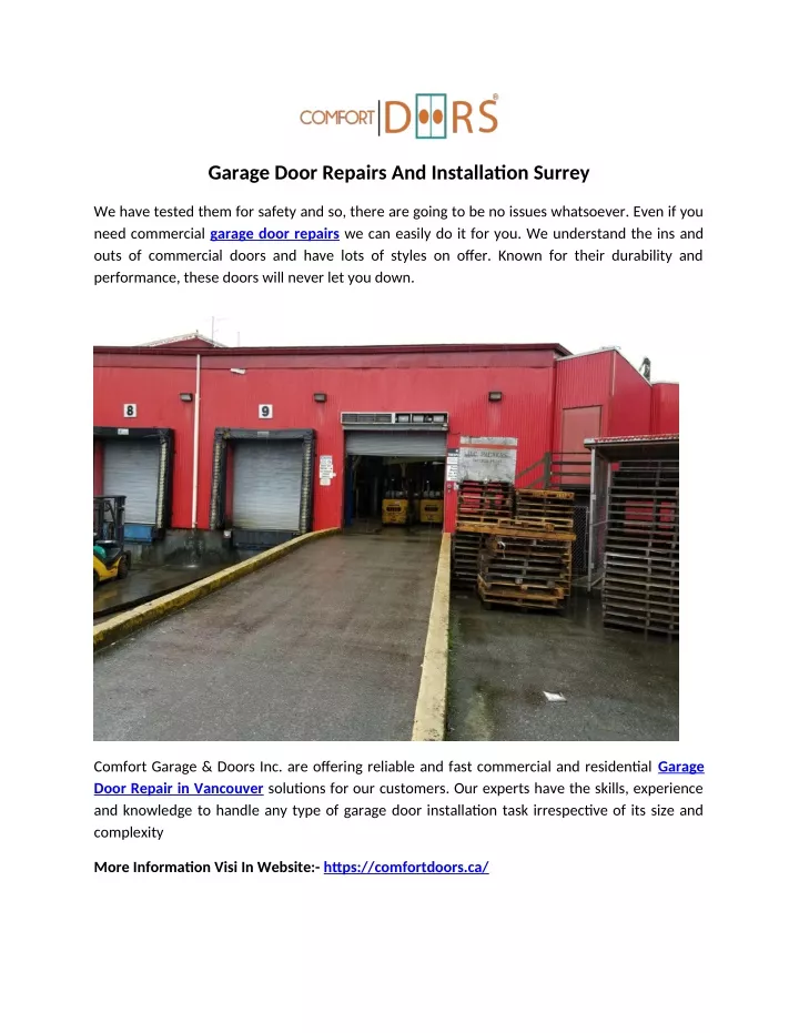 garage door repairs and installation surrey