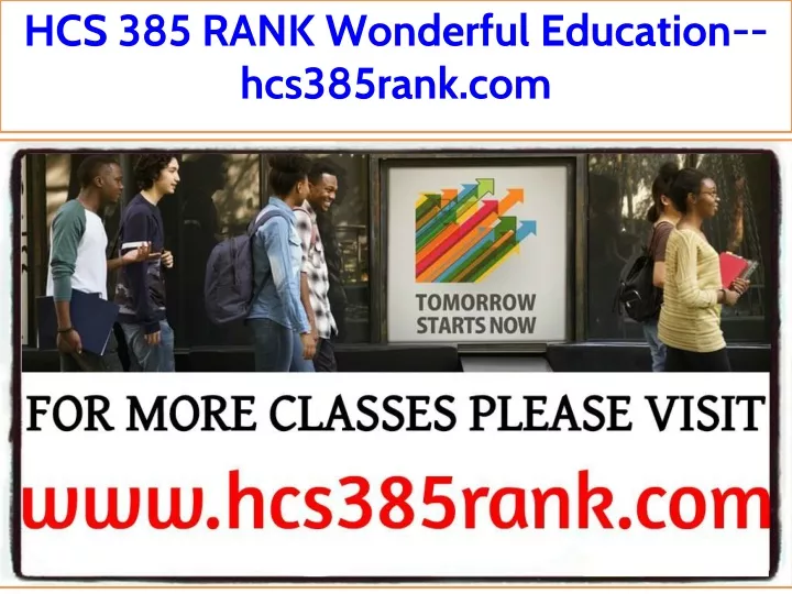 hcs 385 rank wonderful education hcs385rank com