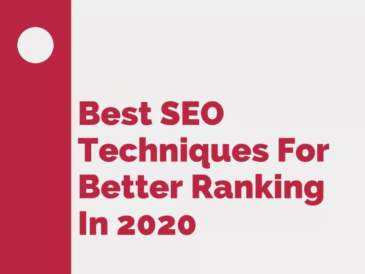 best seo techniques for better ranking in 2020