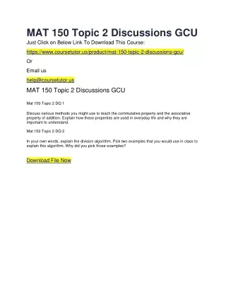 mat 150 topic 2 discussions gcu just click