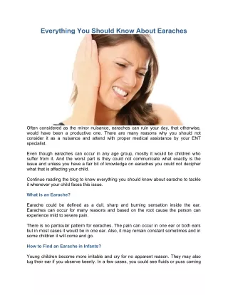 everything you should know about earaches