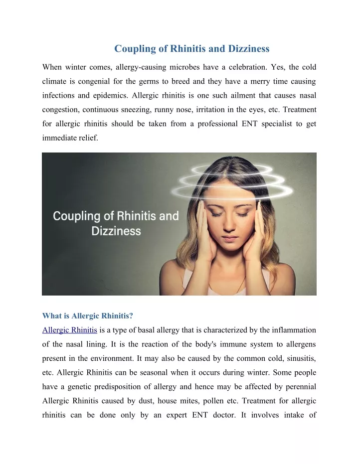 coupling of rhinitis and dizziness