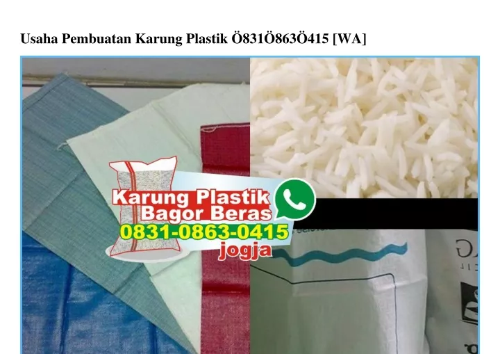 usaha pembuatan karung plastik 831 863 415 wa