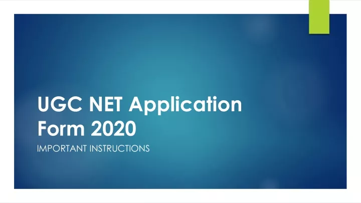 ugc net application form 2020