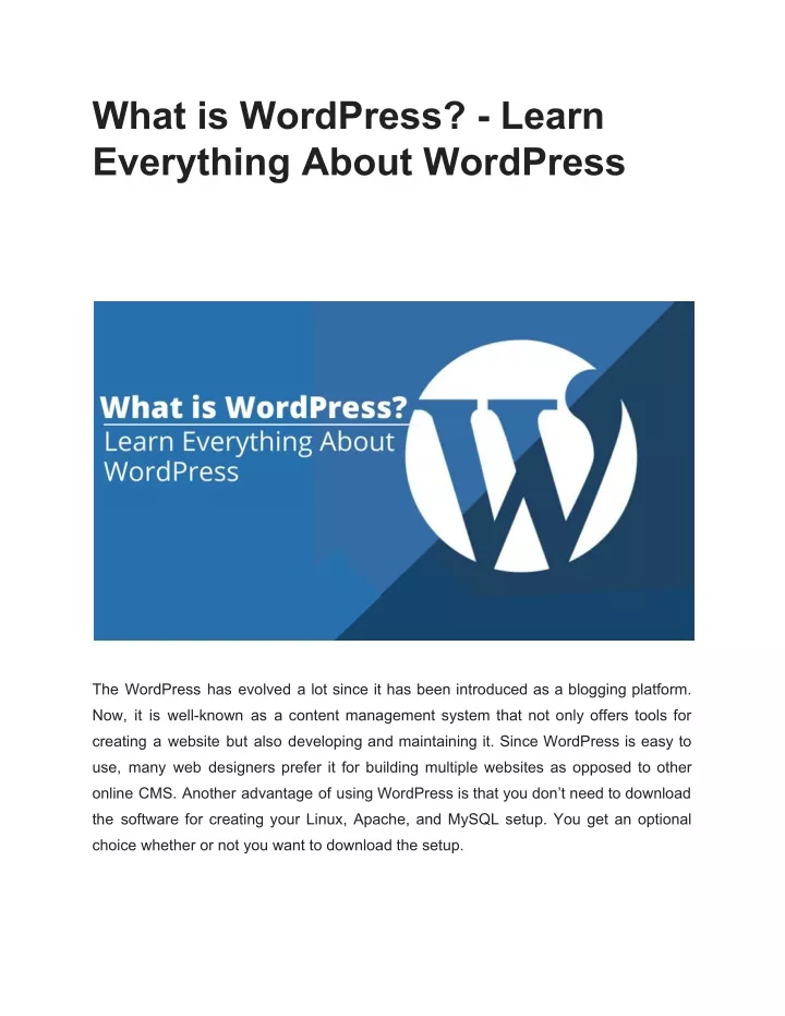 what is wordpress learn everything about wordpress