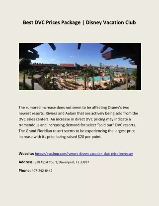Best DVC Prices Package | Disney Vacation Club