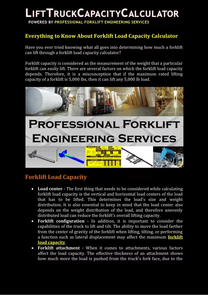 everything to know about forklift load capacity