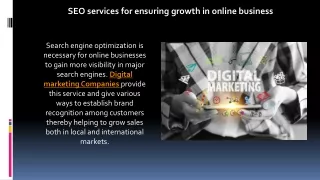 SEO services for ensuring growth in online business