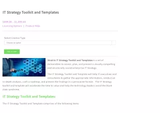 IT Strategy Toolkit and Templates