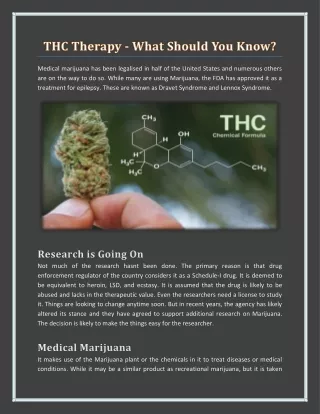THC Therapy - What Should You Know?