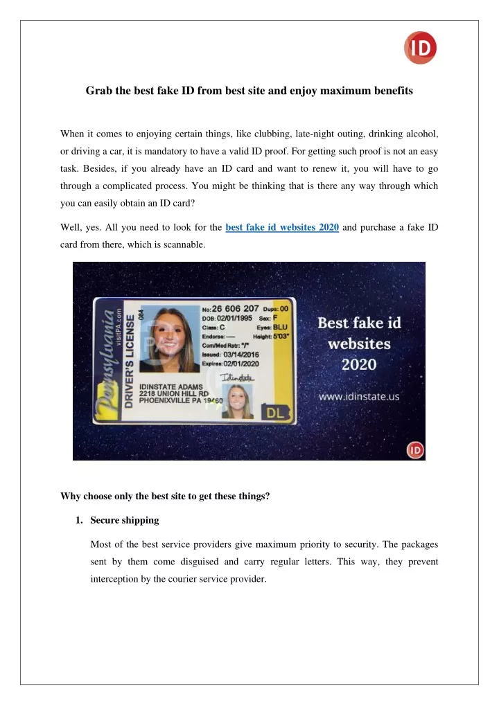 grab the best fake id from best site and enjoy