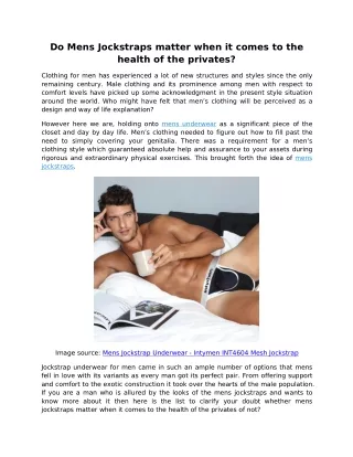 do mens jockstraps matter when it comes