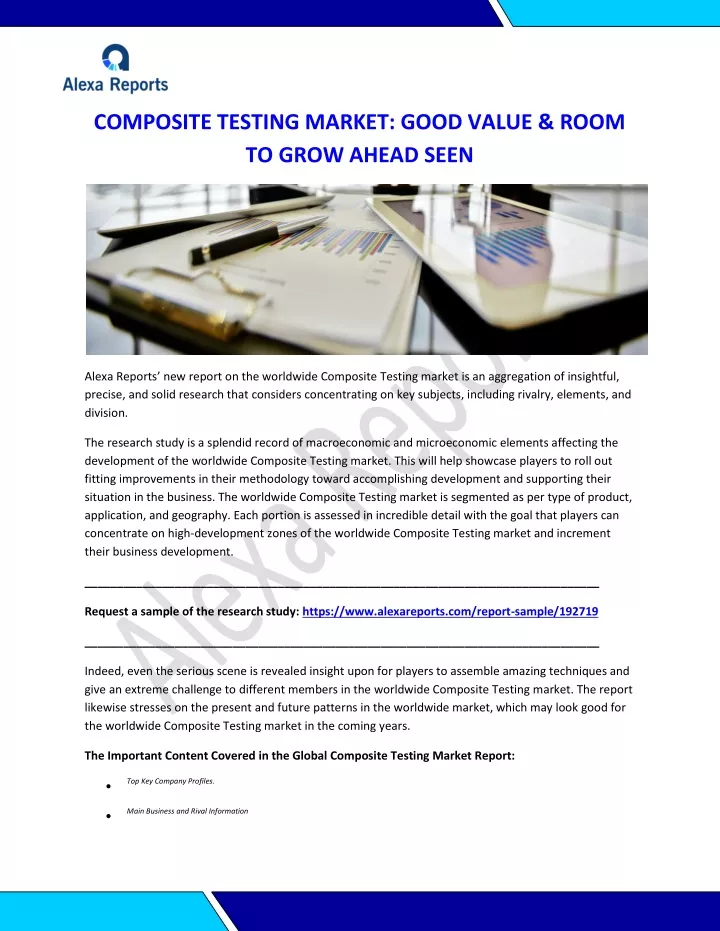 composite testing market good value room to grow