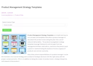 Product Management Strategy Templates