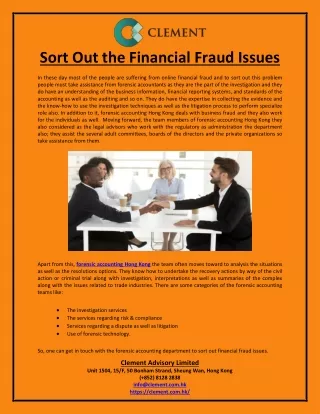 Sort Out the Financial Fraud Issues