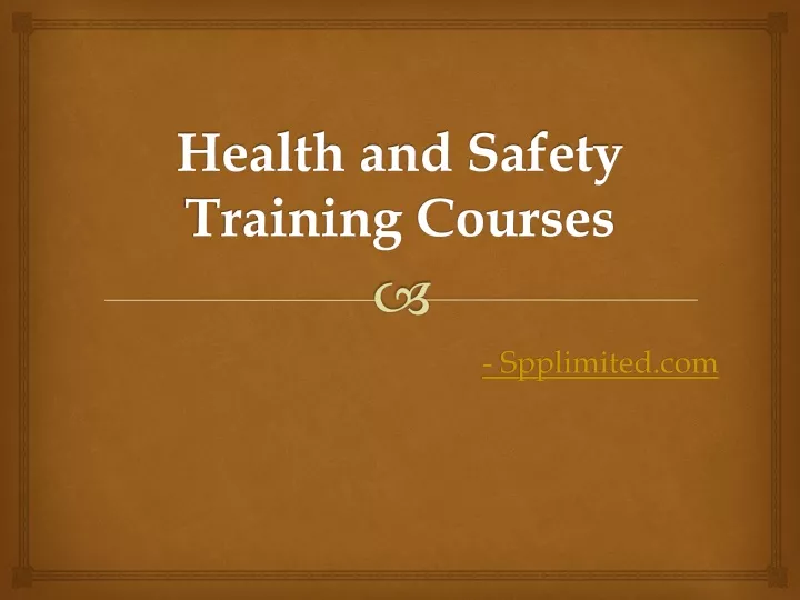 health and safety training courses