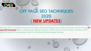 Off  Page SEO Activities| Off Page SEO Techniques 2020 | DMIR